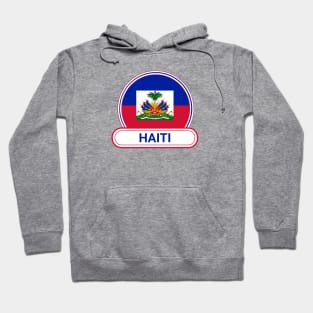 Haiti Country Badge - Haiti Flag Hoodie